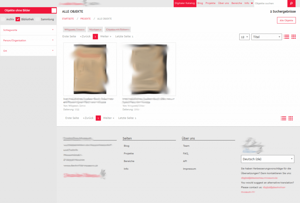 Web-Developer Digitalisierungsportal für Archiv Museum Bibliothek